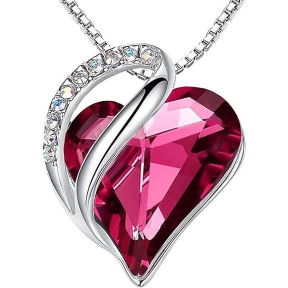 Infinity Heart Birthstone Necklace for Women Crystal Pendant Birthday Jewelry Gi - Picture 7 of 7